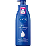 Nivea Body Lotion Rich Nourishing Lotion, infused with Almond Oil and Vitamin E, offers 48 hours of deep moisture and non-greasy care.