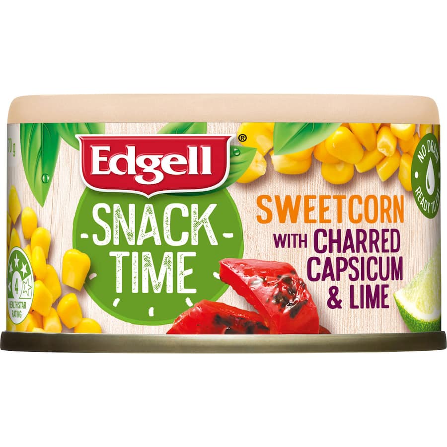 Edgell Snacktime mixed corn and capsicum with lime, a healthy, ready-to-eat snack bursting with flavor and nutrients.