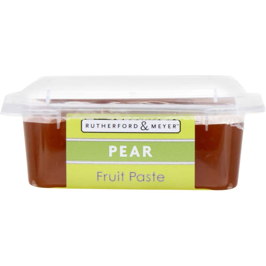 Rutherford & Meyer Fruit Paste Pear, a luxurious spread crafted from real fruit, perfect for cheese pairings and gourmet dining.