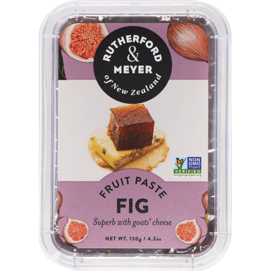 Rutherford & Meyer Fruit Paste Fig: a gourmet fig paste for cheese platters, featuring rich flavor and luxurious texture.