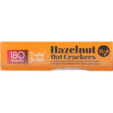 Crunchy oat and hazelnut crackers, perfect for healthy snacking with fiber and nutrients. Ideal with cheese or toppings.