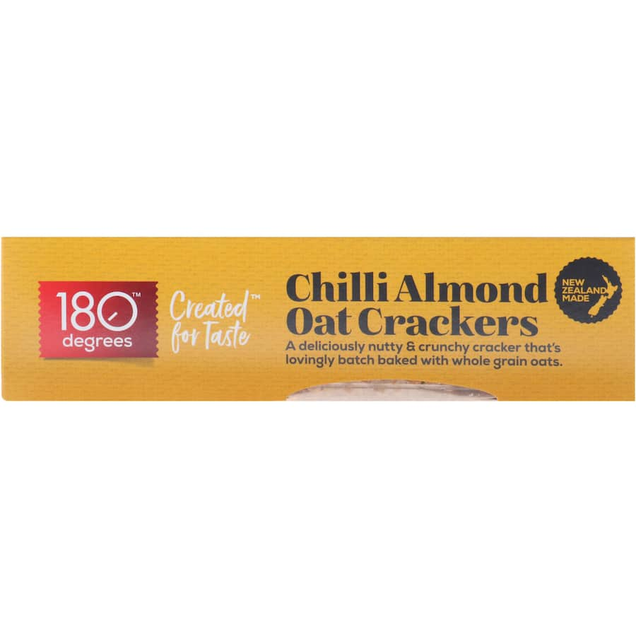 Chili almond oat crackers, crunchy and nutty, featuring whole grains and a spicy kick for a healthy snack.