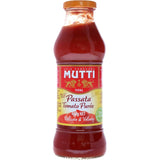 Rich, velvety Mutti Tomato Puree Passata made from sun-kissed tomatoes, ideal for authentic Italian dishes.