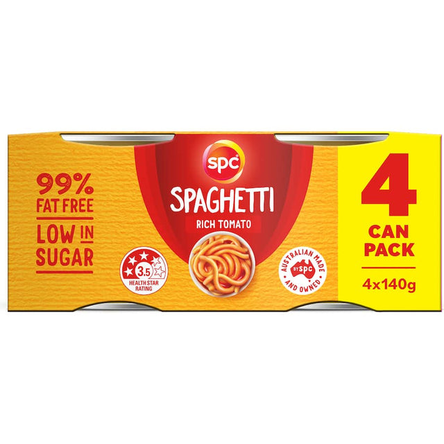 A bowl of Spc Spaghetti Rich Tomato, featuring premium spaghetti in a rich, aromatic tomato sauce.