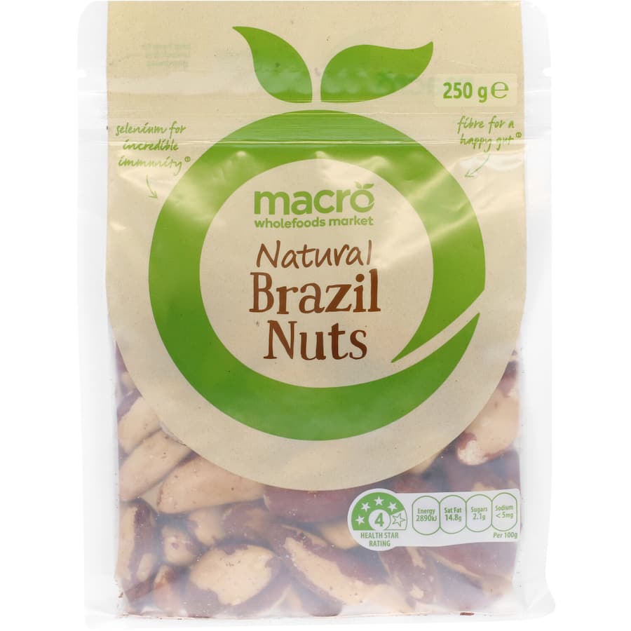 Macro Brazil Nuts Natural: Premium, nutrient-rich Brazil nuts packed with fiber and selenium for healthy snacking and baking.