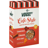 Vogel's gluten-free muesli with crispy flakes, nuts, and fruits, offering a healthy, low-sugar breakfast option.