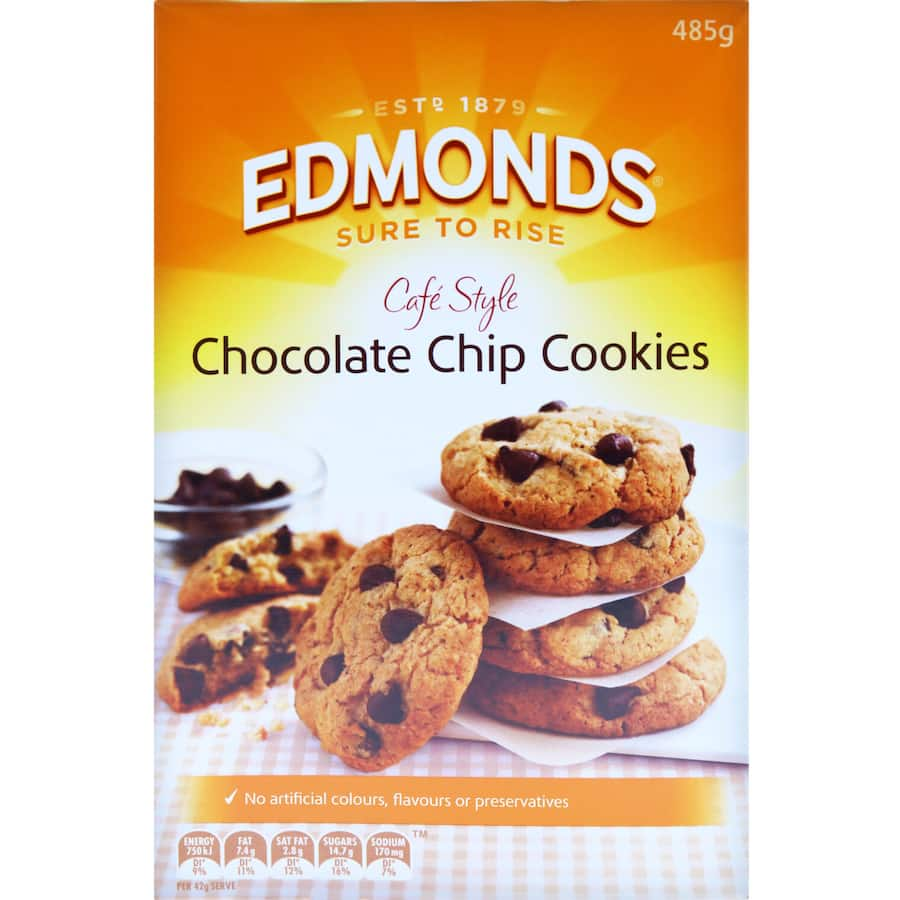 Delicious Edmonds Chocolate Chip Cookie Mix for easy homemade cookies, just add butter and eggs for delightful results.