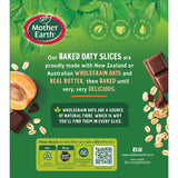 Mother Earth Oaty Slices Apricot Chocolate bars feature chewy oats, dried apricots, and dark chocolate for a healthy snack.