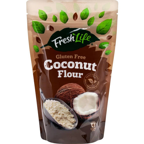 Freshlife Coconut Flour, gluten-free and nutty, ideal for baking breads, muffins, and cookies for health-conscious diets.