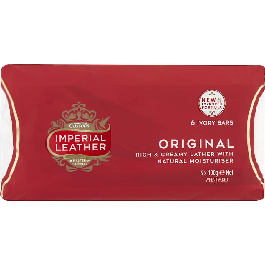Luxurious Imperial Leather Soap Original bar with a creamy lather and mild fragrance for a refreshing cleansing experience.