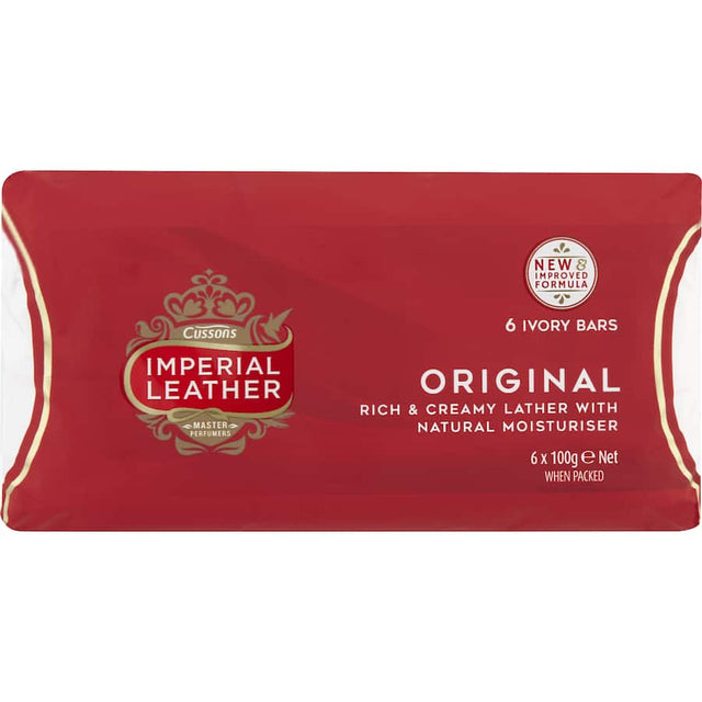 Luxurious Imperial Leather Soap Original bar with a creamy lather and mild fragrance for a refreshing cleansing experience.