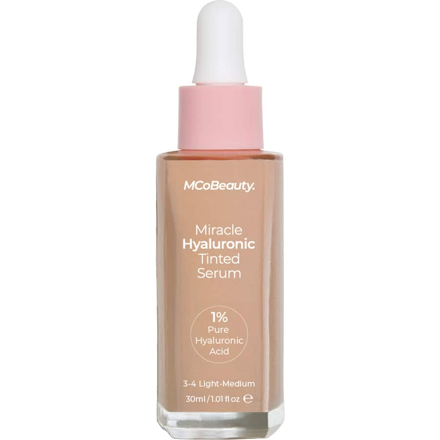 Light Medium tinted facial serum with hyaluronic acid for a radiant, natural look, providing sheer to medium coverage and hydration.