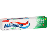 Macleans Protect Toothpaste in Mild Mint for strong teeth, fresh breath, and healthy gums with fluoride for enhanced oral care.