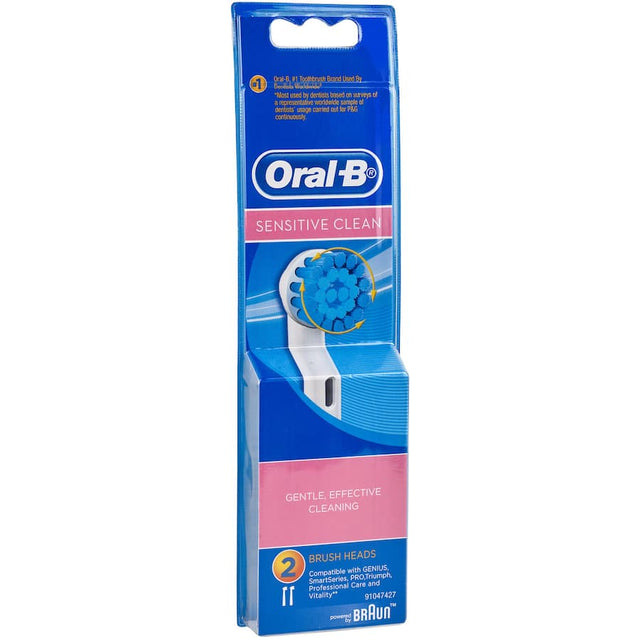 Oral B Precision Clean Sens Ebs 17 toothbrush heads, designed for sensitive teeth with ultra-soft bristles for gentle cleaning.