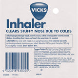 Vicks Cold Remedy Inhaler, a compact nasal inhaler for quick relief from nasal congestion and allergies on-the-go.