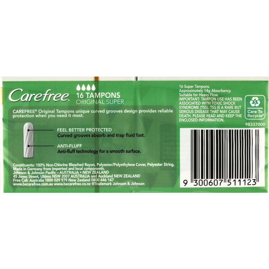Carefree Tampons Super 16pack