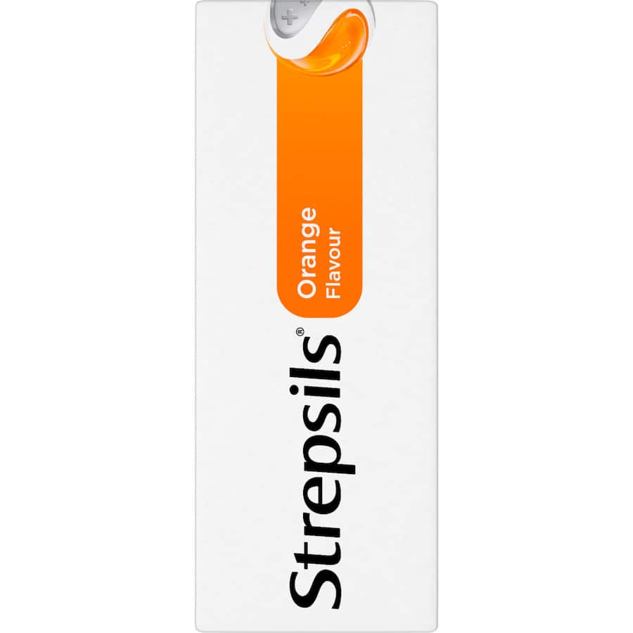 Strepsils Orange Lozenges provide soothing relief for sore throats, featuring antibacterial agents and a refreshing orange flavor.