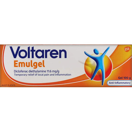 Pain relief emulgel for muscles and back, featuring diclofenac for swift, non-greasy, anti-inflammatory treatment.