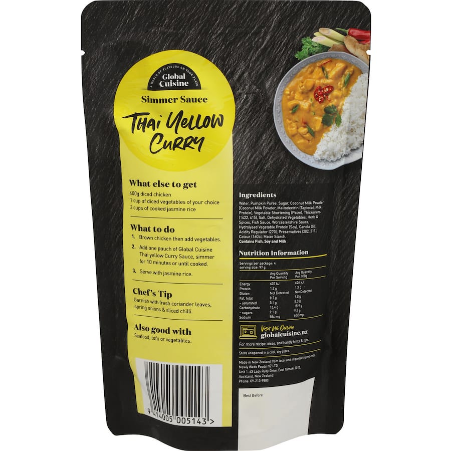 Bowl of Thai Yellow Curry Sauce with vibrant spices, perfect for quick, flavorful meals.