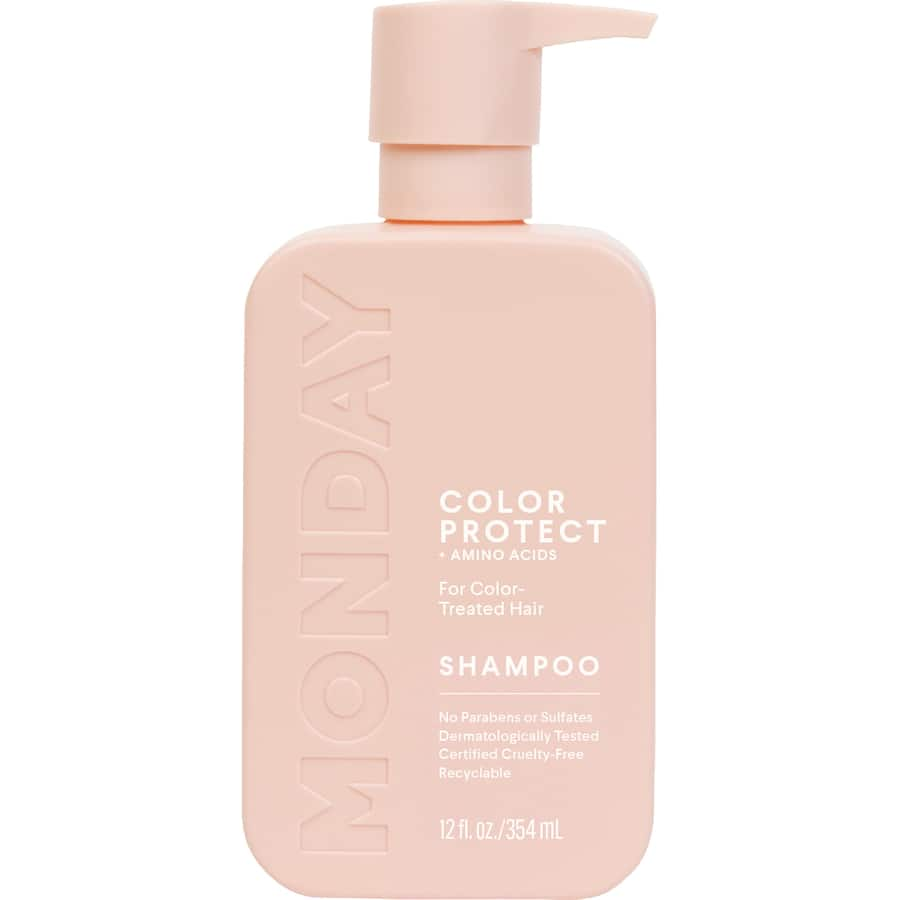 MONDAY Shampoo Colour bottle showcasing vibrant packaging for color-treated hair care, enriched with natural ingredients.