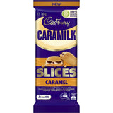 Cadbury Caramilk Slices featuring smooth chocolate and luscious caramel, perfect for sharing or satisfying sweet cravings.