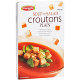 Crunchy golden croutons perfect for enhancing soups and salads, gluten-free and versatile for every meal.