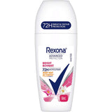 Rexona Women Advanced Roll On Bright Bouquet: 72-hour antiperspirant with floral fragrance, perfect for on-the-go freshness.
