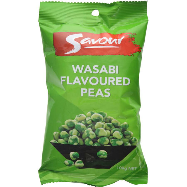 Crunchy Savour Japanese Wasabi Flavoured Peas, lightly roasted for a bold, spicy snack that supports a healthy lifestyle.