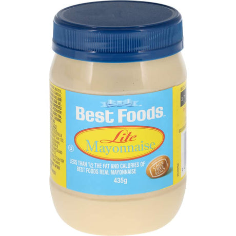 Creamy Best Foods Mayonnaise Lite with whole eggs, perfect for guilt-free salads and sandwiches. Low in calories and fat.