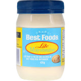 Creamy Best Foods Mayonnaise Lite with whole eggs, offering rich flavor in a lower-calorie option for salads and sandwiches.