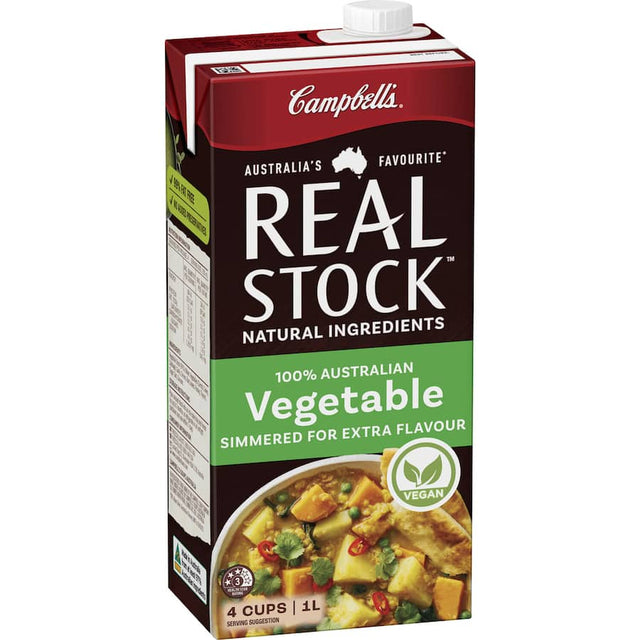 Campbell's Real Stock Vegetable Stock Liquid enhances dishes with 100% natural ingredients, 99% fat-free and no added MSG.