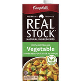 Campbell's Real Stock Vegetable Stock Liquid, 100% natural, versatile for soups, stir fries, and gourmet cooking.