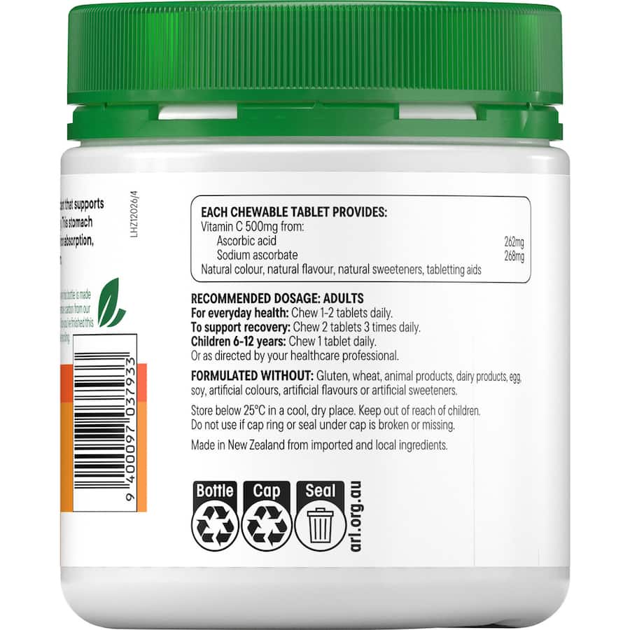 Healtheries Vitamin C Value Pack 500mg, a potent immune support supplement for enhanced health and iron absorption.