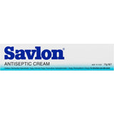 Savlon Antiseptic Cream in a tube, offering soothing relief for cuts, scrapes, and skin irritations with germ-killing agents.