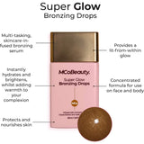 Radiant Mcobeauty Bronzer Super Glow Drops promote a sun-kissed glow, suitable for all skin types and easy to apply.