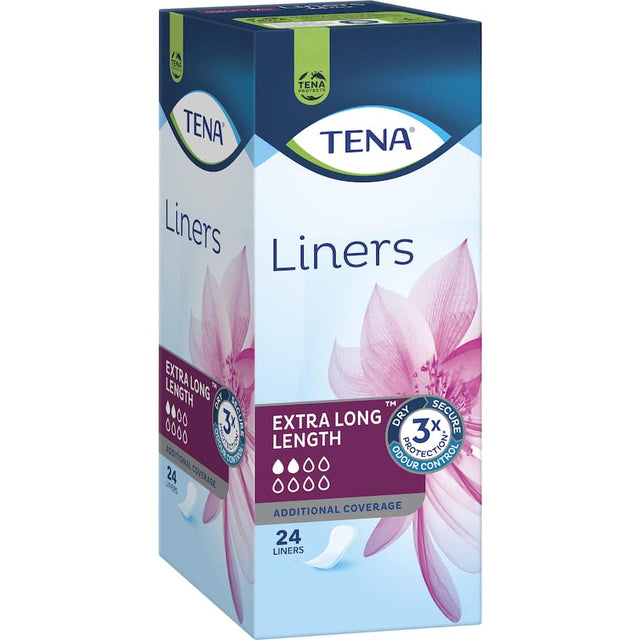 TENA Active Extra Long Liners for women, providing high absorbency, comfort, and discreet protection against light incontinence.