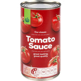 Woolworths Tomato Sauce 565g Refill, a rich, versatile condiment perfect for enhancing meals and ideal for various recipes.