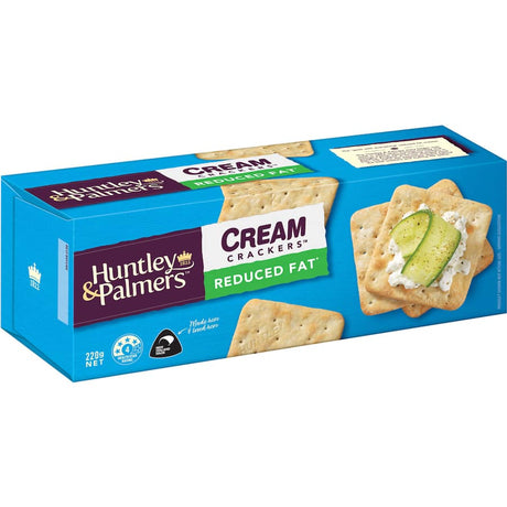 Light and crispy Huntley & Palmers Crackers Cream Reduced Fat, perfect for pairing with cheeses and dips.