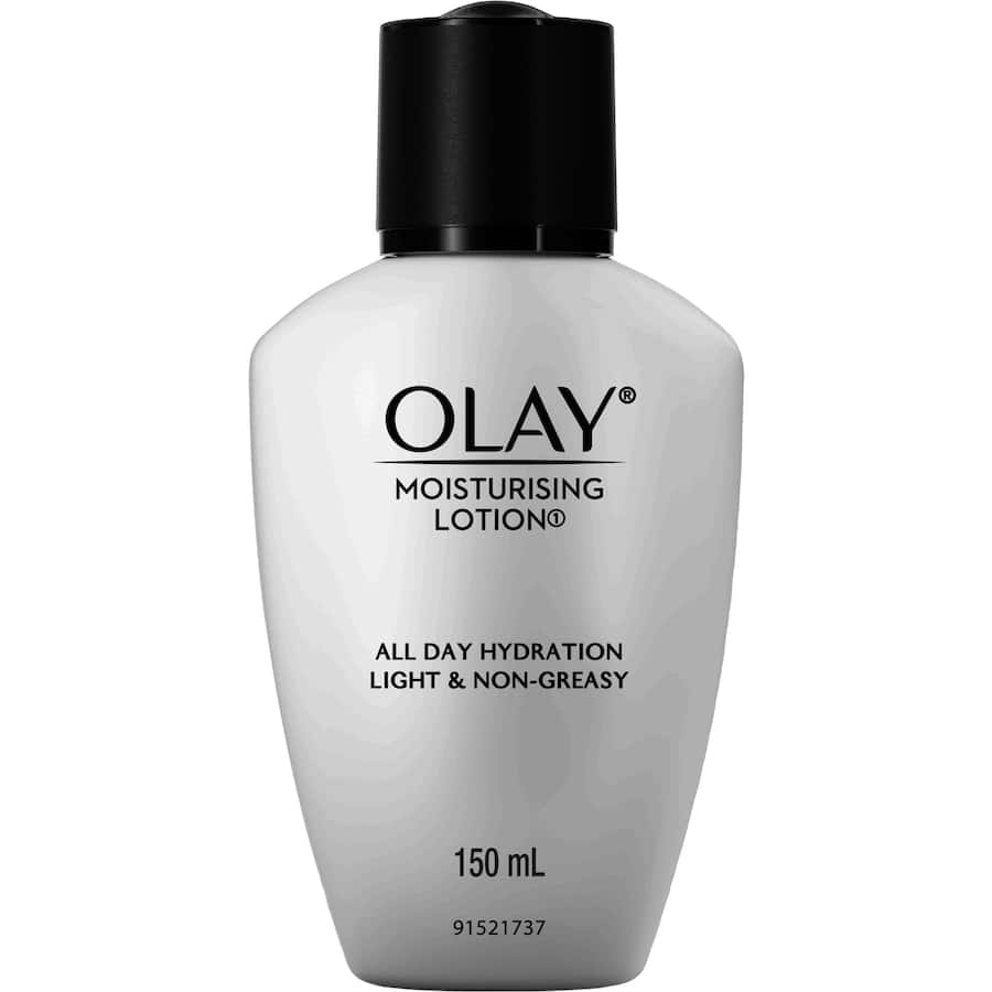 Olay Moisturising Lotion with coconut and castor oil for all-day hydration; light, non-greasy formula for soft, radiant skin.