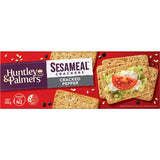 Huntley & Palmers Sesameal Cracked Pepper crackers, featuring sesame seeds and cracked pepper, perfect for gourmet snacking.