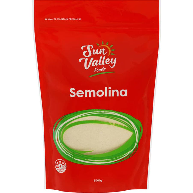 Fine semolina from Sun Valley Foods, perfect for pasta, couscous, porridge, and versatile culinary creations.