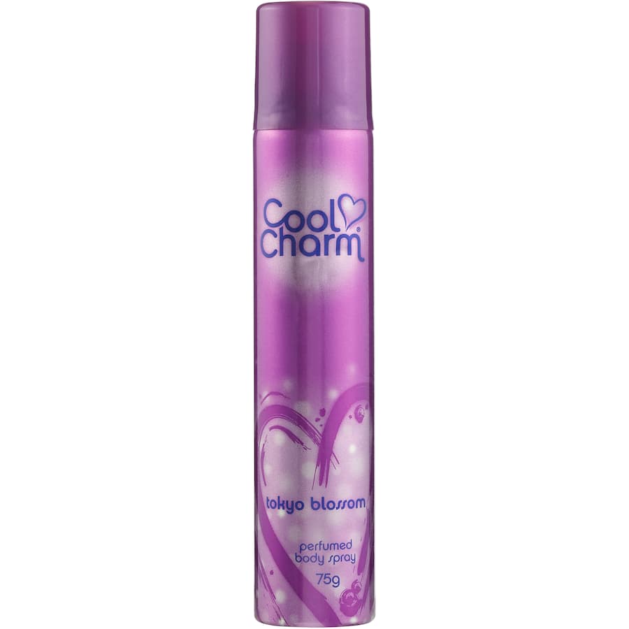 Cool Charm Female Bodyspray Tokyo Blossom features a vibrant floral and fruity scent that captures the essence of spring and energy.