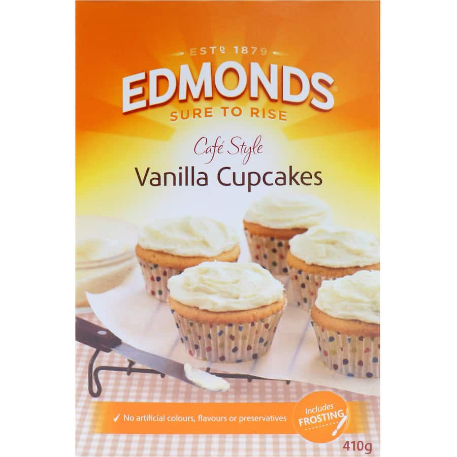 Edmonds Vanilla Cupcake Mix for easy baking of soft, moist cupcakes, perfect for any celebration or family gathering.