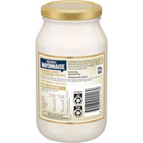 Jar of Heinz [SERIOUSLY] GOOD Original Mayonnaise made with free-range eggs, ideal for dipping and spreading on meals.