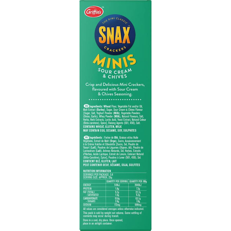 Griffin's Snax Crackers Sour Cream & Chives Minis