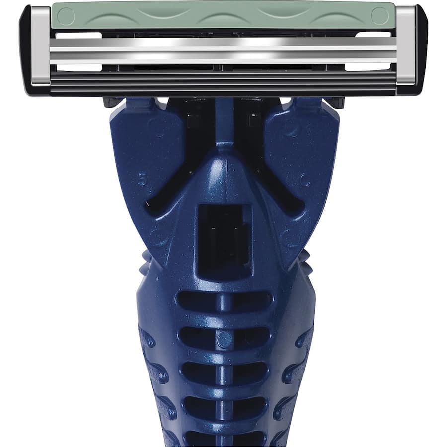 Bic Comfort 3 Disposable Razor Advance with 3 blades, ergonomic handle, and Aloe lubricating strip for a smooth shave.