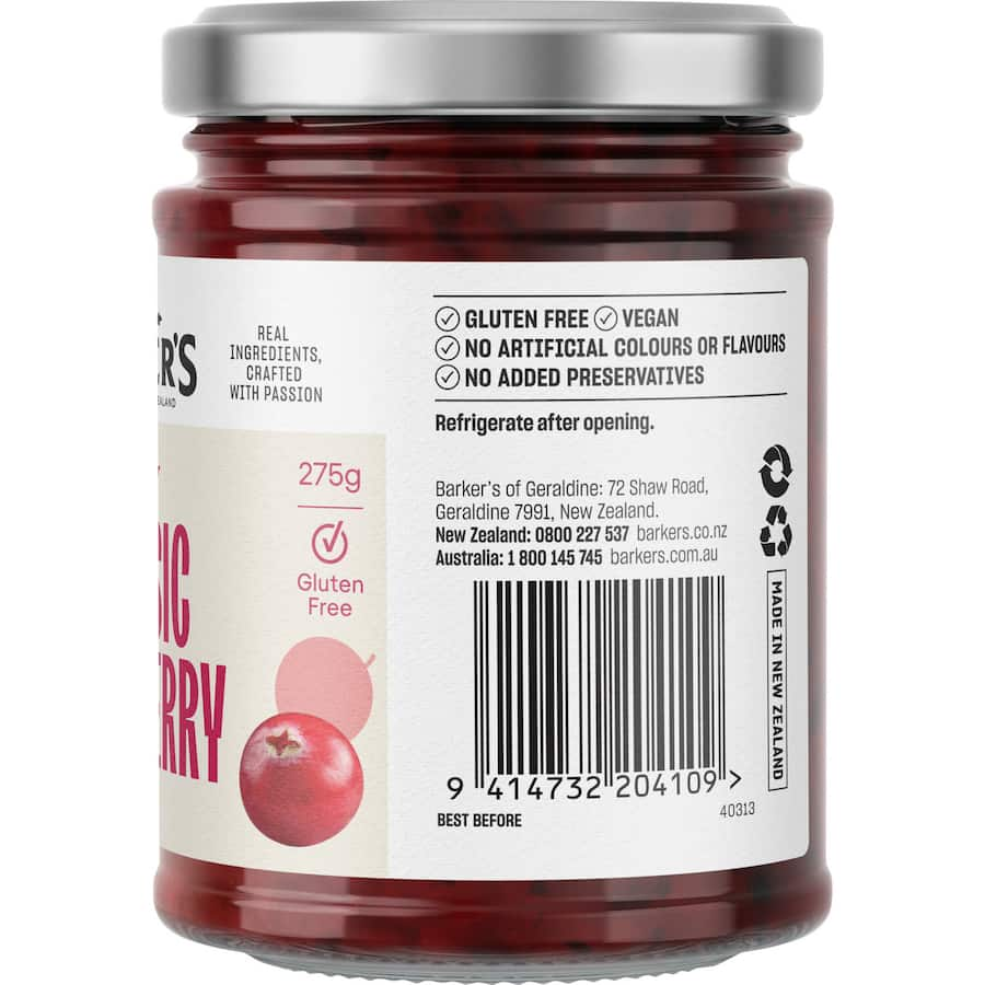 Barkers Cranberry Jelly New Zealand