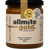 Allmite Gold Yeast Spread: a vegan tahini-based spread with nutritional yeast, turmeric, and apple cider vinegar for healthy breakfasts.