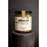 Delicious Allmite Gold Yeast Spread, a vegan tahini blend with nutritional yeast, turmeric, and apple cider vinegar, made in NZ.