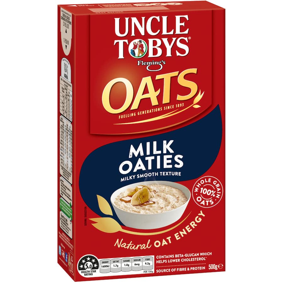 Uncle Tobys Oats Milk Oaties, creamy oat milk rich in fiber, perfect for smoothies, cereals, and a nutritious dairy alternative.